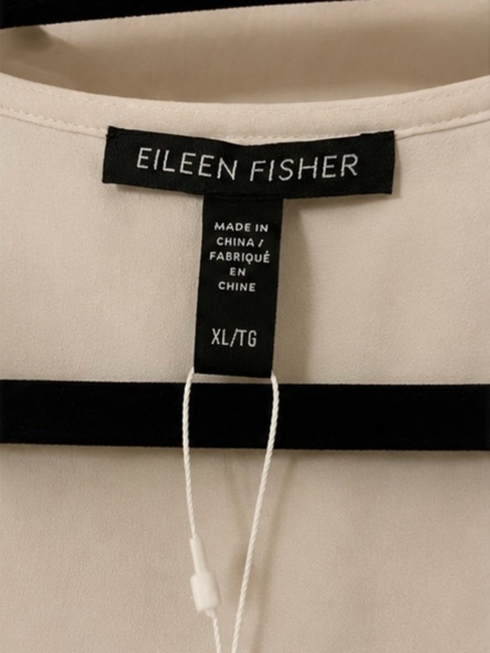 Eileen Fisher 100% Silk Georgette Crepe Shell Tank Top Bone Ivory XL NWT Washabl - Picture 3 of 9